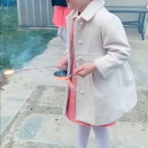 Janie and jack wool coat toddler girl white